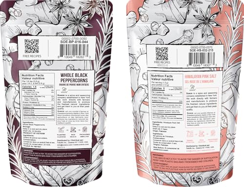 Pink Salt 32Oz + Rainbow Peppercorns 12Oz (44 Ounce)