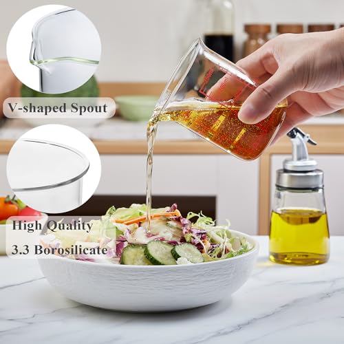 Ackers High Borosilicate Glass Measuring Cup Set with Pour Spout (2oz/4oz/8oz/16oz/32oz Measuring Cup Set)