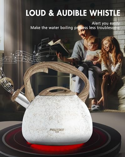 POLIVIAR Tea Kettle (2.7 Quarts / White Gold)