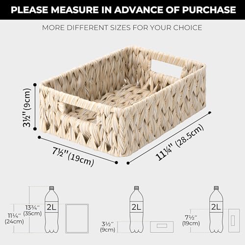Wicker Baskets for Organizing (Butter Milk / 11¼"L x 7½"W x 3½"H)