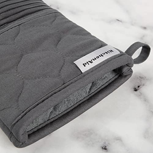 Quilted Cotton Terry Cloth Oven Mitt (Charcoal Grey)