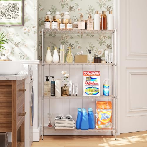 4 Tier Wire Shelf (Chrome / 35×13×53)