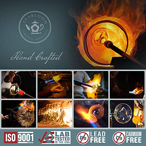 Stovetop & Microwave Safe Glass Teapot with Removable Loose Tea Glass Infuser (40 FL OZ (4-5 CUPS))