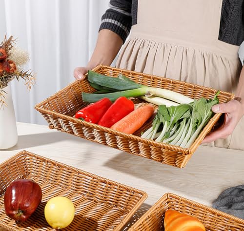 Poly Wicker Bread Basket (16 inches 2 Pack)