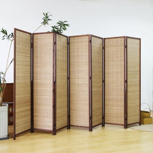 7 Panel Bamboo Room Divider Screen (Brown / 7 Panel)