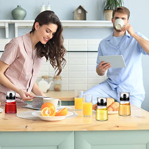 4 Pieces 5.4 oz Oil and Vinegar Dispenser Set with No Drip Tops