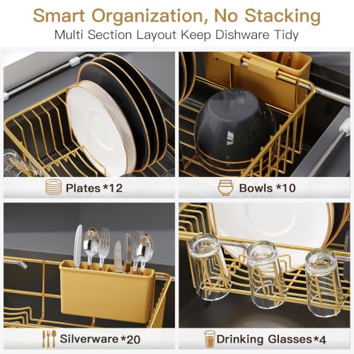 Gold Dish Drying Rack in Sink (Gold / For 12"-30"w Sink)