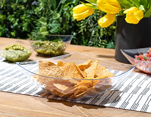 4 Pack Disposable Clear Plastic Serving Bowls Square Party Candy Use 64oz (64 OUNCE / Clear)