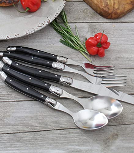 Laguiole 20 Piece Stainless Steel Flatware Set (Black)