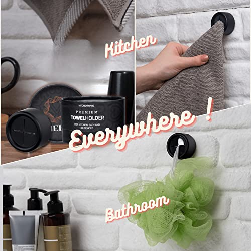 Towel Holder 8 Pack Modern Kitchen Towel Hooks (8 Pack / Matrix Black)