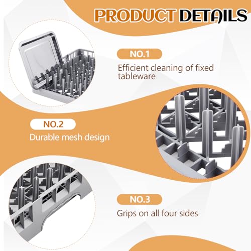 2 Pack Commercial Dishwasher Tray Rack (Gray / Peg Dish Opening)