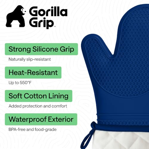 Silicone Oven Mitts (Blue / 12.5" Oven Mitts)