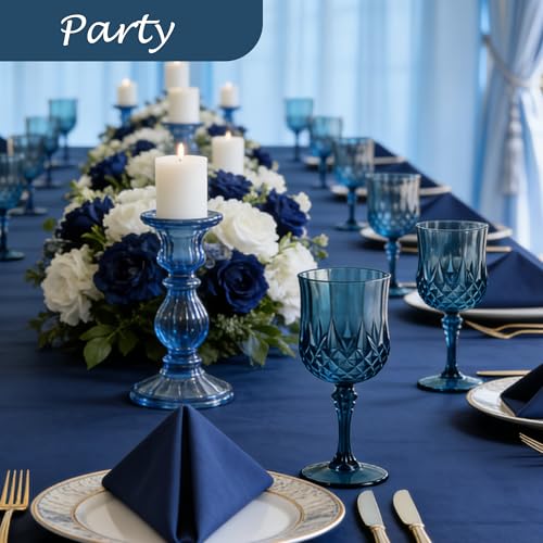 24Pack Plastic Wine Glasses (Navy Blue)