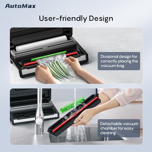 Automatic 95Kpa Food Vacuum Sealer Machine (Black Silver / Large)