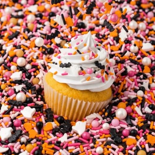 Sprinkles Themed Sprinkles for Cake Decorating (Orange Pink)