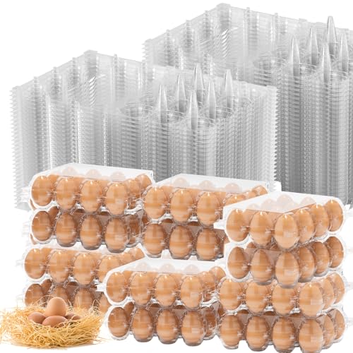 180 Pack Egg Cartons Cheap Bulk 12 Count Plastic Egg Containers 3x4 Grids (180Pack-3x4 Grids)