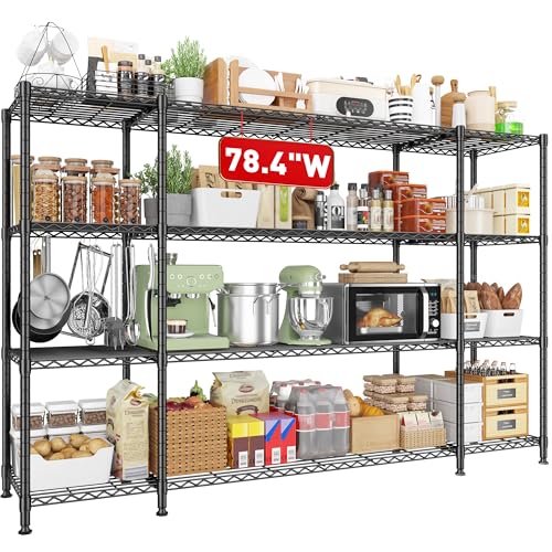 78.4''W Storage Shelves (Black-78.4" W x 11.8''D x 59''H)