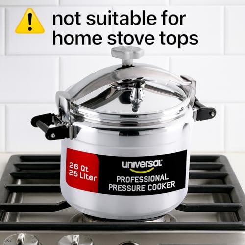 Large) 26-Quart Aluminum Pressure Cooker for Professional Use – Commercial-Grade, 1 Safety Valve, Reinforced Handles, Easy-Open Lid, – Ideal for Large Kitchens, and Restaurants
