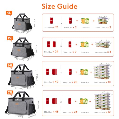 Insulated Lunch Box for Men (Gray / Mega (33L))