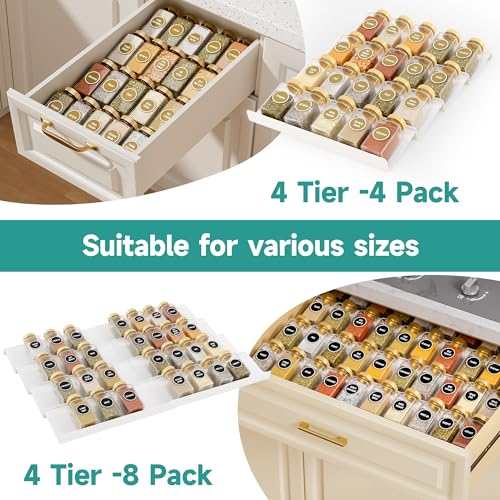 White Spice Drawer Organizer (White / 8 Pack)