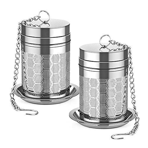 2 Pack 304 Steel Fine Mesh Tea Infusers for Loose Leaf Tea (Small-Hive / 2 Pack)