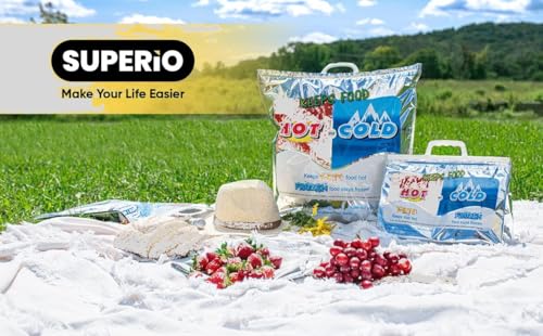 Hot and Cold Insulated Bags for Food Delivery (Large (Meal and Grocery Size))
