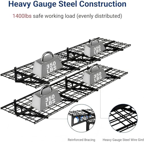 4 Pack 2x3ft Garage Shelving (Black / 4 pack-2x3 ft)