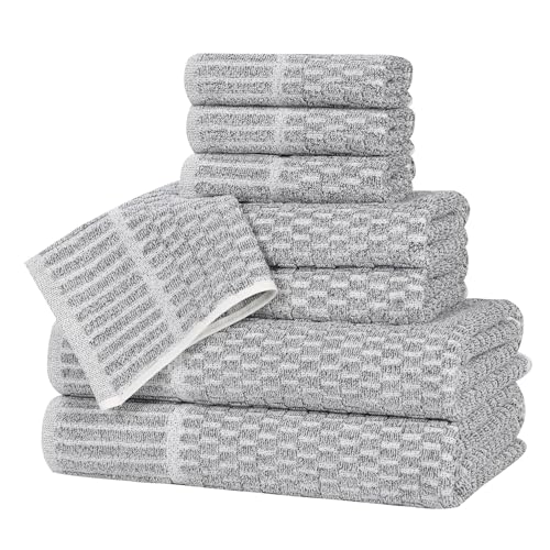 Juno Viscose Cotton Blend Medium Weight Towels (8 Piece Towel Set / Charcoal)