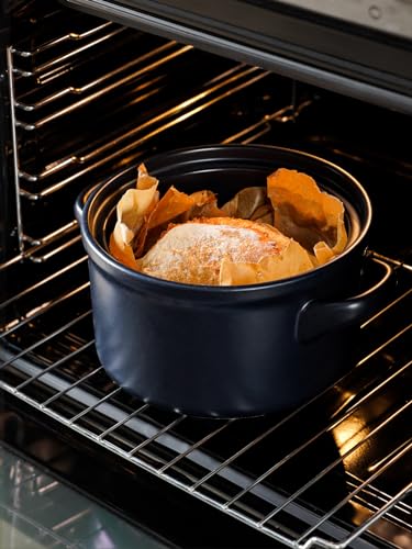 3 QT Ceramic Bread Baker with Lid for Sourdough (Midnight Blue)