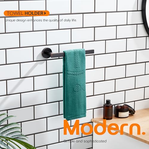 Bath Towel Rings Bathroom Towel Holder Modern Small Hand Towel Bars Stainless Steel Wall Mounted Oil Rubbed Bronze AN3001ORB (Oil Rubbed Bronze)