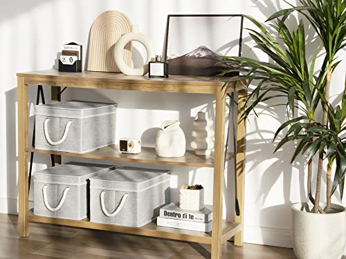 Storage Bins with Lids (Gray / Large)