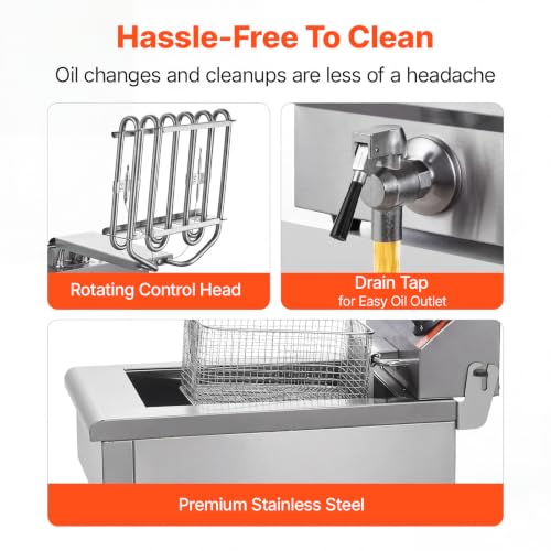 Commercial Deep Fryer (Upgraded with Timer & Oil Filtration / Double Fryer)