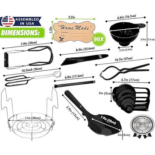 Complete Canning Supplies Starter Kit (Black)