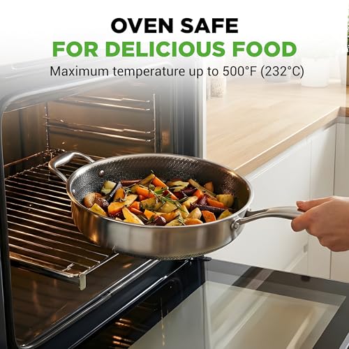 3.4QT Deep Frying Pan with Lid (Deep frying pan / Stainless Steel)