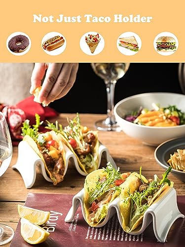 Taco Holder Porcelain Taco Tray with Handles (Medium)