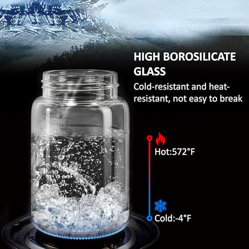 26 oz 850 ml Clear Glass Storage Canister with Airtight Wooden Lid (26 fl oz (4 Pack))