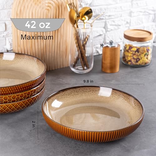 9.5'' Large Pasta Bowls (42oz / Caramel)