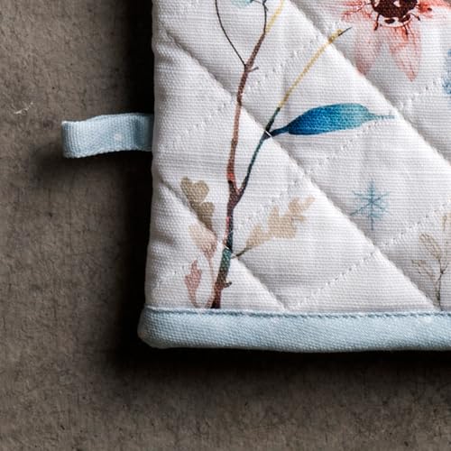 Maison d'Hermine Oven Gloves 100% Cotton Oven Mitt (074 - Ice Florals / 7.5" x 13" (Oven Mitt))