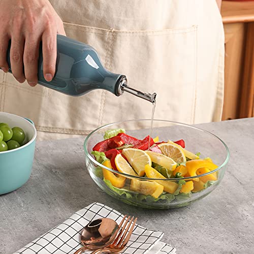 Sweejar Large Ceramic Olive Oil Dispenser Bottle (24 oz, Set of 1 / Turquoise)
