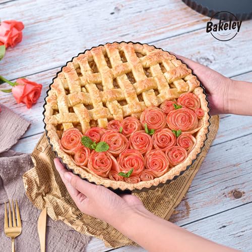 11 Inch Round Tart Pan with Loose Removable Bottom (11" Round (Black))
