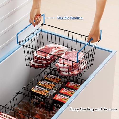 Freezer Organizer Bins Baskets for Chest Deep Freezer 4Pcs (extra large)