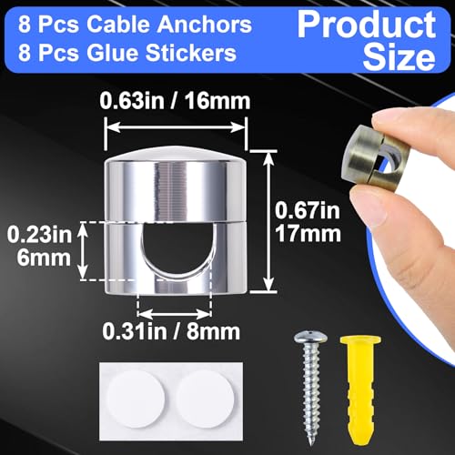 8 Sets Charger Holders for Cords (8 Sets / 8 colors)