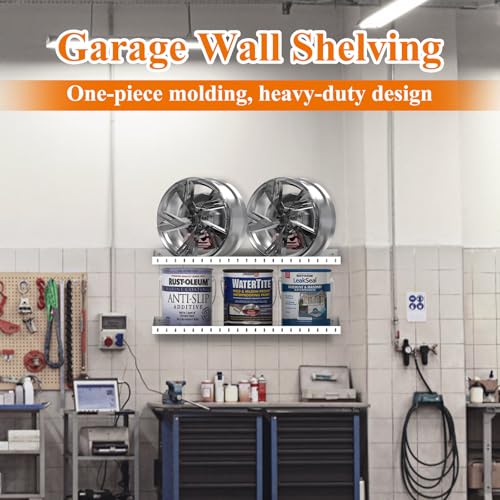 12 x 24 Inch Garage Wall Shelves (White)