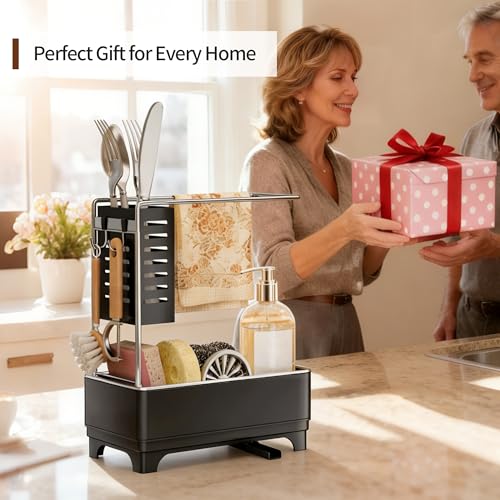 2 Tier Sponge Holder for Kitchen Sink (Black 2)