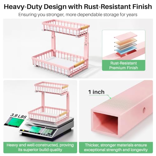 Under Sink Organizer (Pink / 2 Pack)