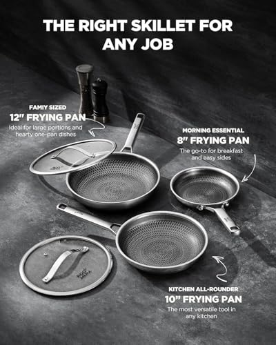 Nonstick Frying Pan Set with 2 Lid