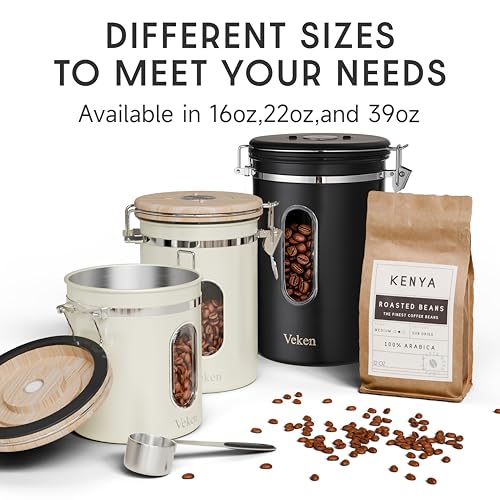 Coffee Canister with Window (Cream / 16 oz)