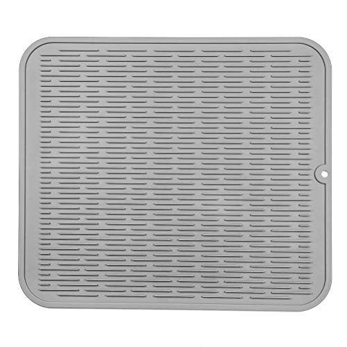 Silicone Dish Drying Mat for Multiple Usage (Gray / 18"L x 16"W)