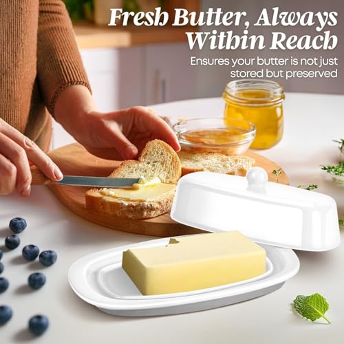 Standard Ceramic Butter Dish with Lid (White / Standard)