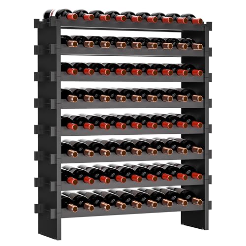 Bamboo Stackable Wine Rack (Black / 8-Tier)